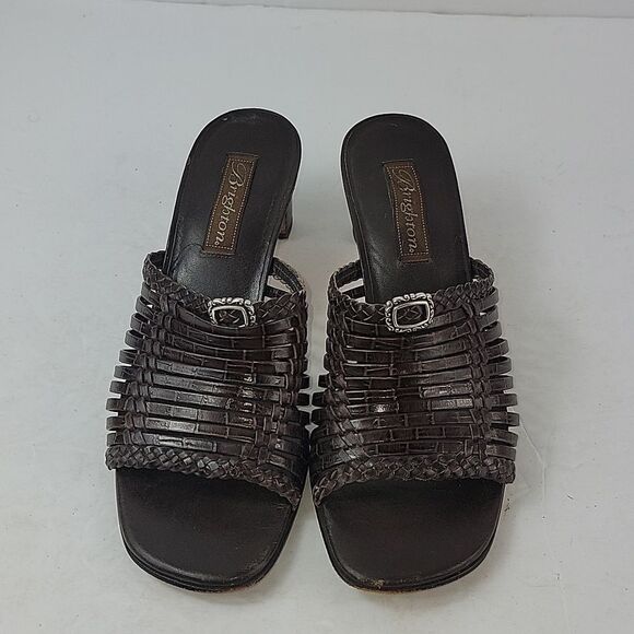 Brighton Freddi Brown Leather Strappy Heeled Women's Mule - Picture 9 of 15